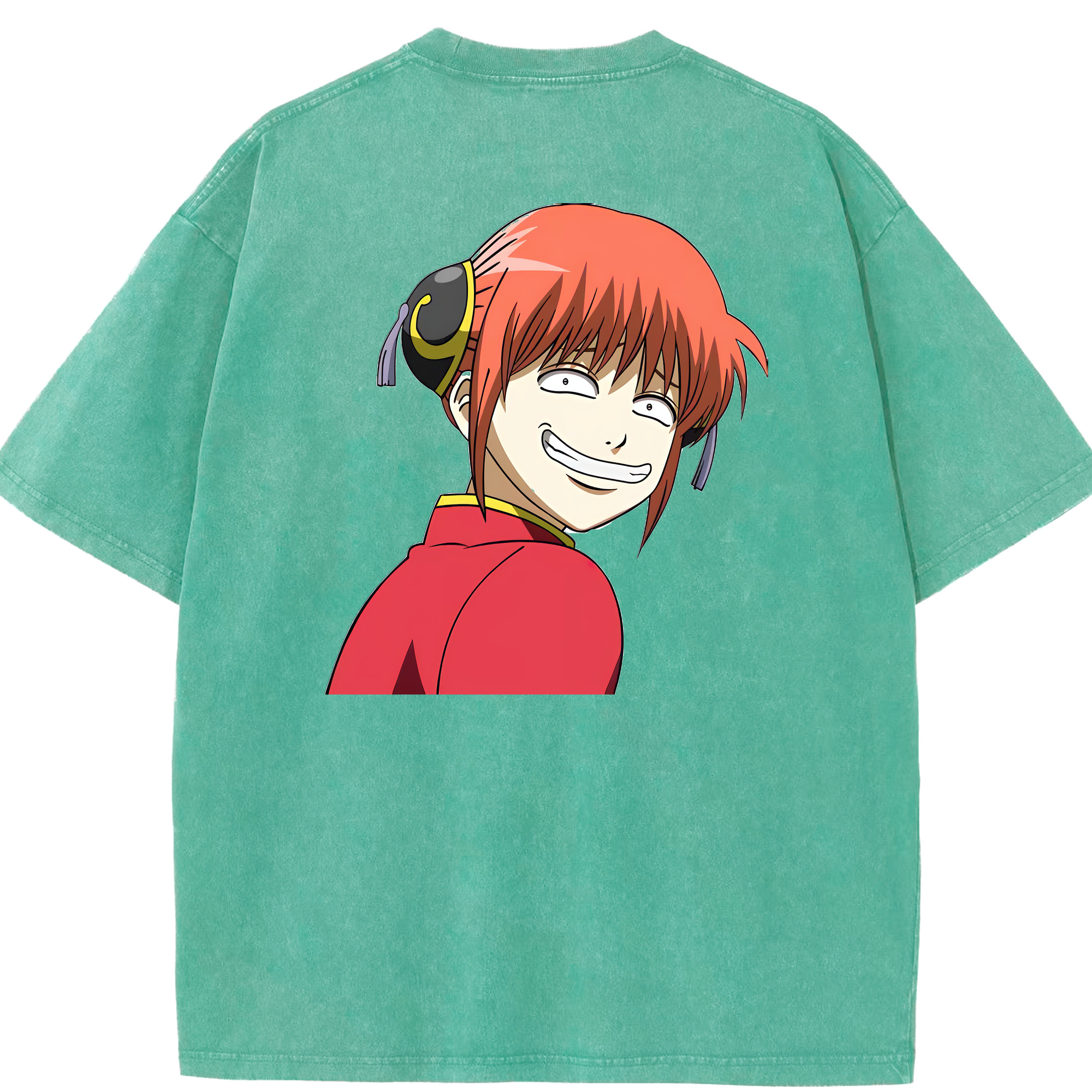 （画像用） ぎんたま 坂田銀時（さかたぎんとき） 神楽 志村新八（しむら しんぱち） GINTAMA Sakata Gintoki Kagura Shimura Shinpachi 綿100% ヴィンテージ風 半袖Tシャツ（背面プリント）